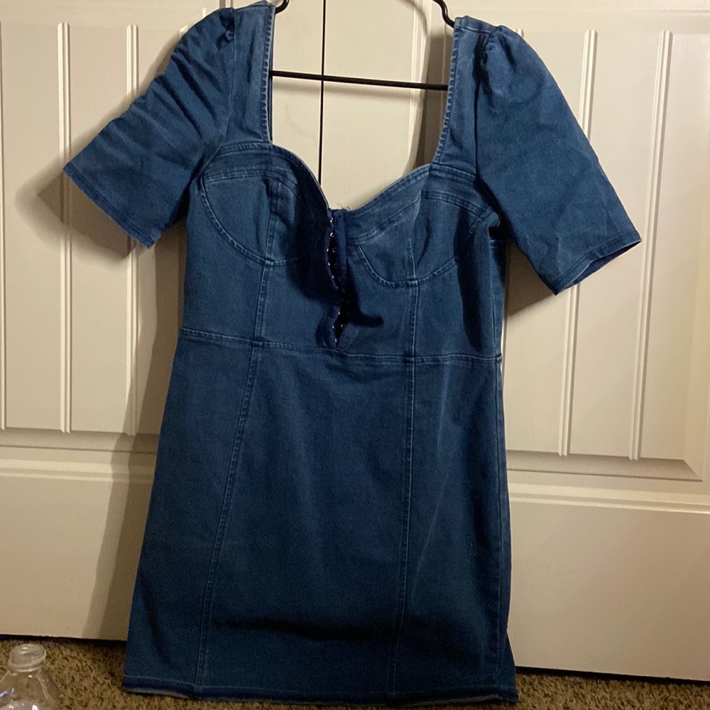 Kittenish denim dress